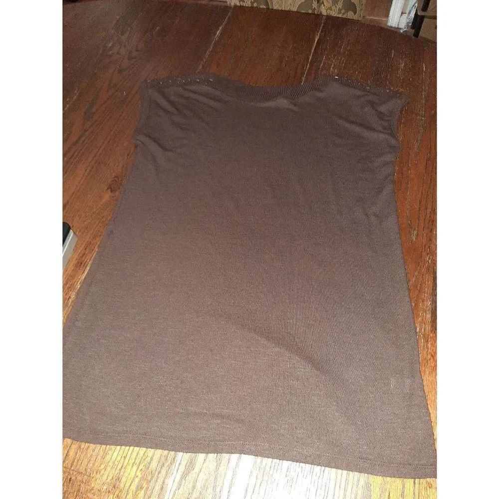 XL Cato Brown Sleeveless Shoulder Embellished Knit Mini Dress